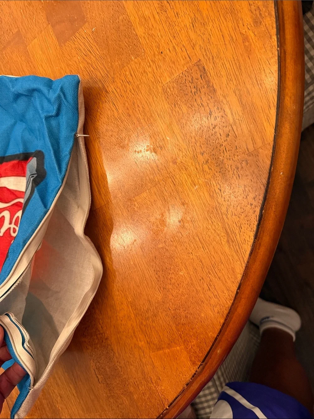 Vintage Coca-Cola Red Can Pop Art Blue pillow cover